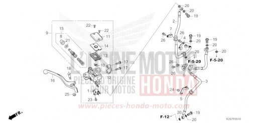 HAUPTBREMSZYLINDER, VORNE ZYLINDER (MSX GROM A) MSX125AM de 2021